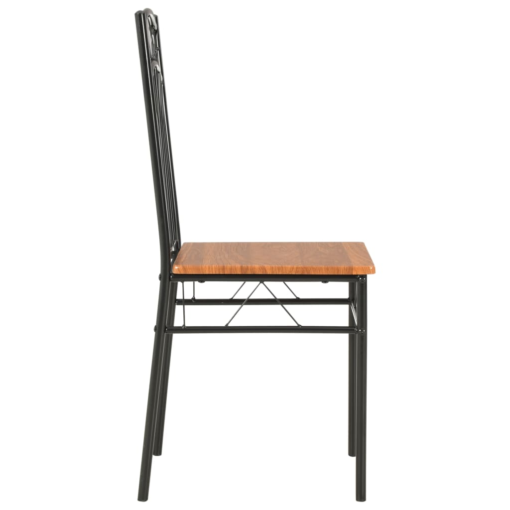 Dining chairs, 6 pcs, brown, MDF