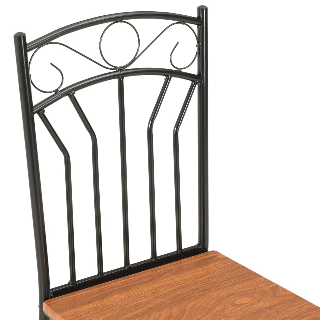 Dining chairs, 6 pcs, brown, MDF