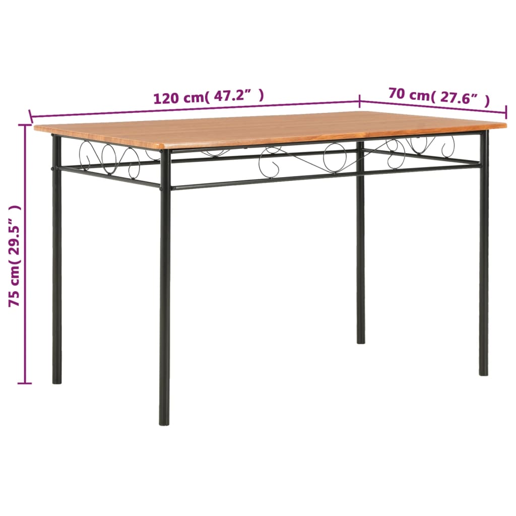 Valgomojo stalas, rudos spalvos, 120x70x75cm, MDF