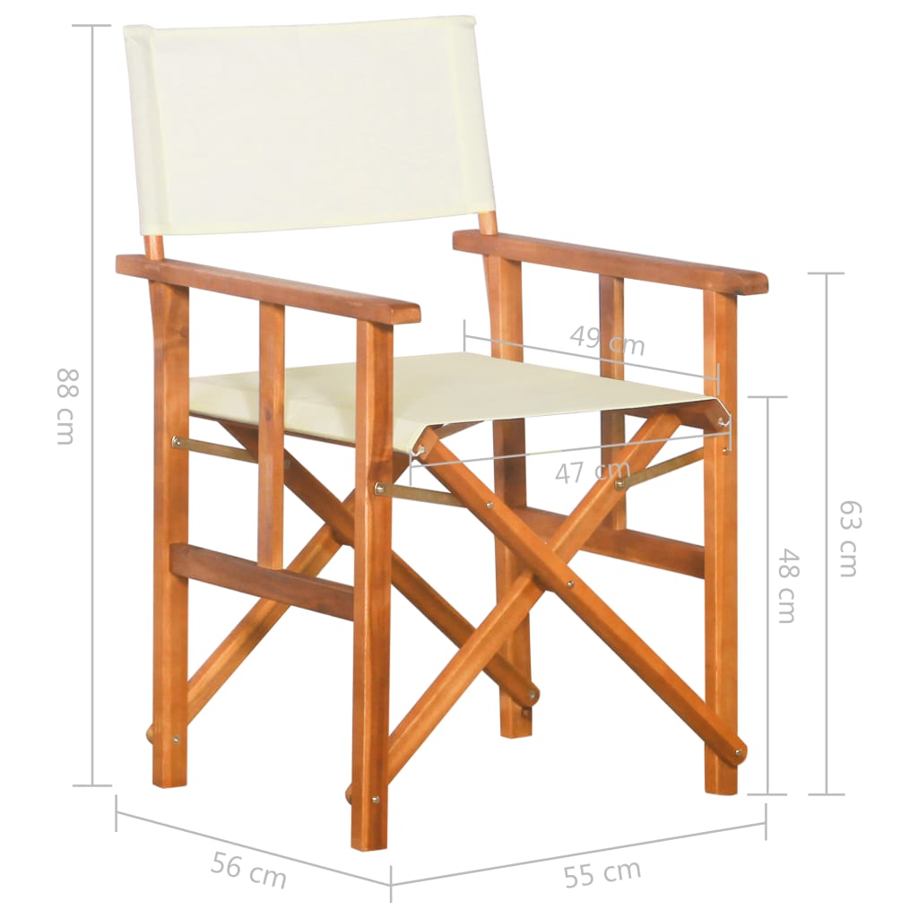 Director's Chairs, 2 pcs., Solid Acacia Wood