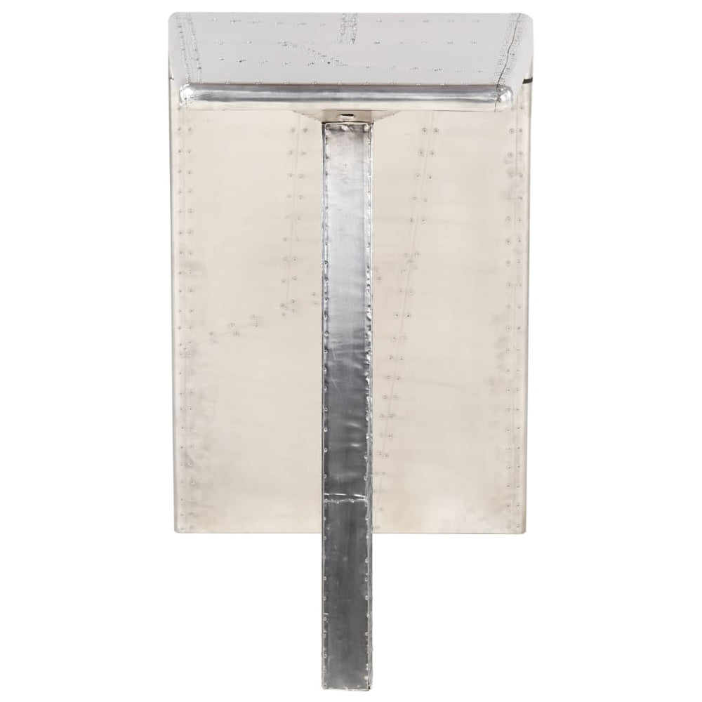 Aviator writing desk, silver, 112x50x76cm, metal