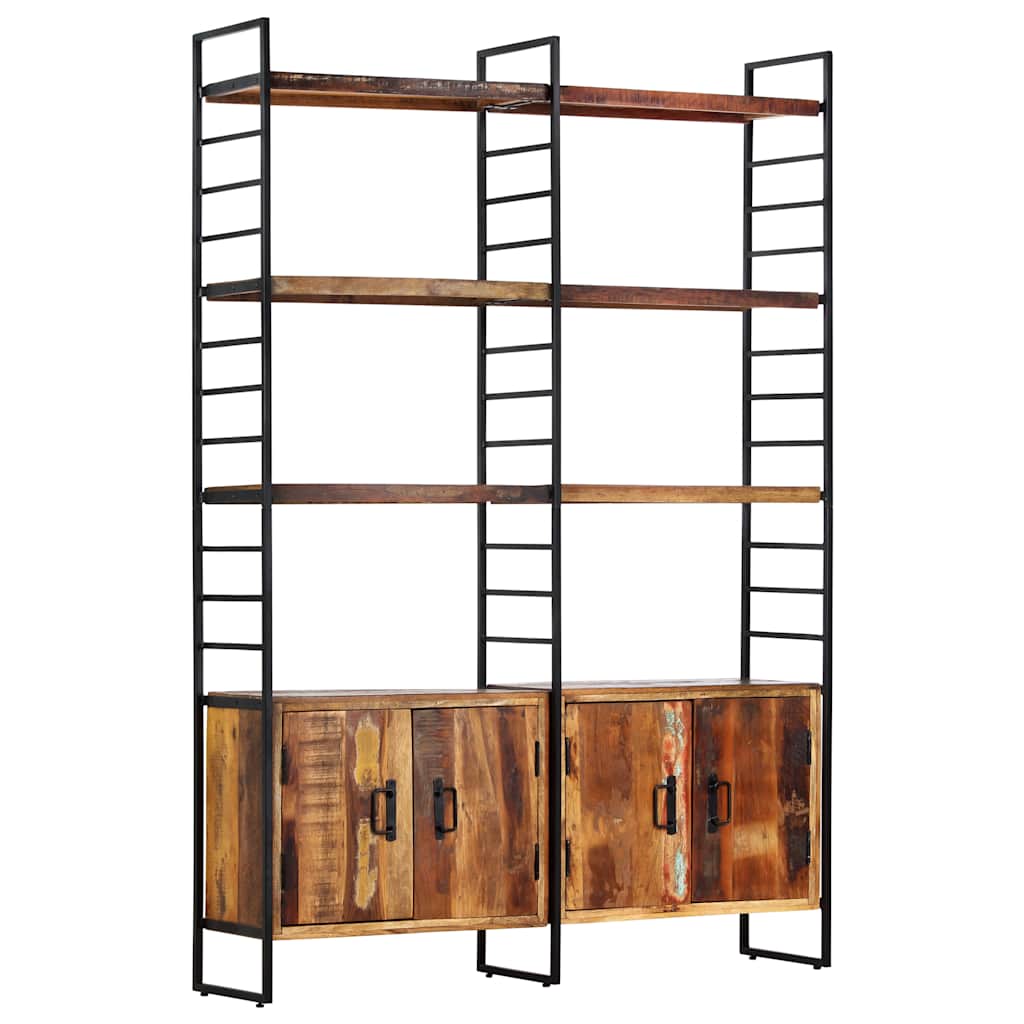 Grāmatu skapis, 4 plaukti, 124x30x180cm, pārstrādāta masīvkoksne