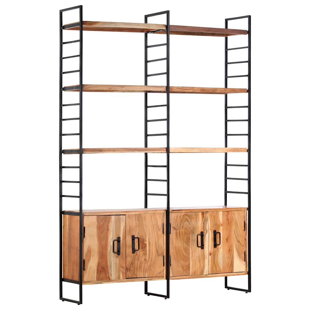 Grāmatu plaukts, 4 plaukti, 124x30x180cm, masīvs akācijas koks