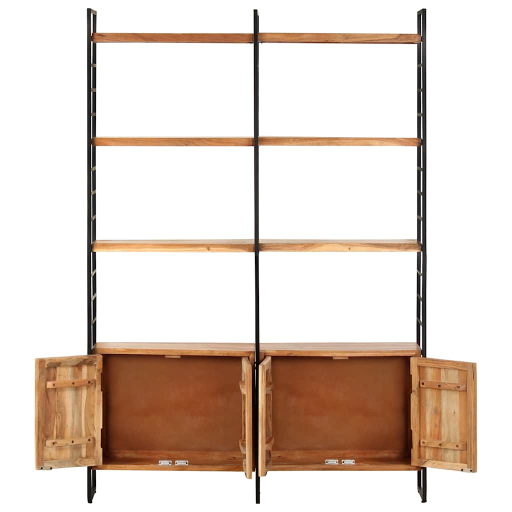 Grāmatu plaukts, 4 plaukti, 124x30x180cm, masīvs akācijas koks