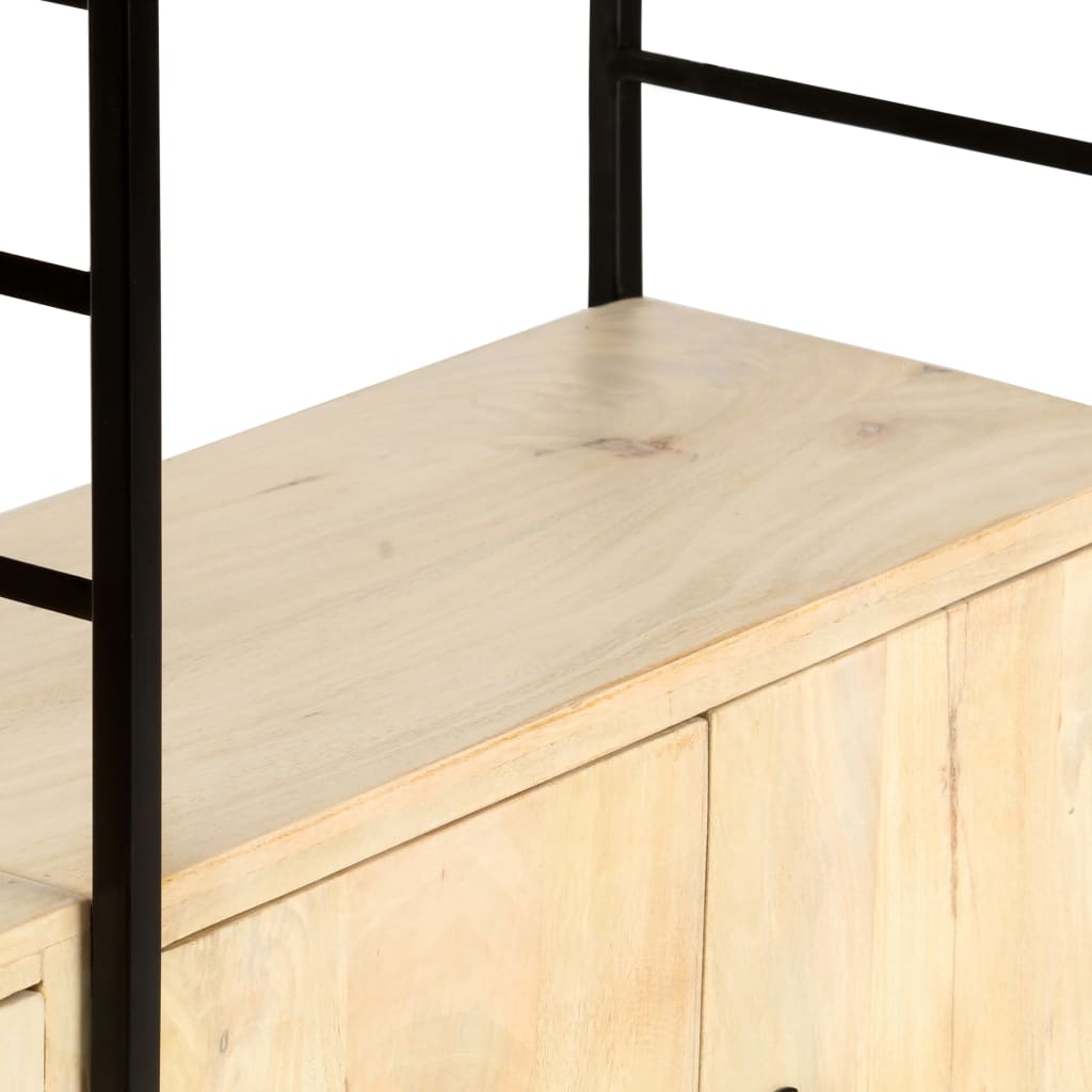 Grāmatu plaukts, 4 plaukti, 80x30x180cm, mango masīvkoks
