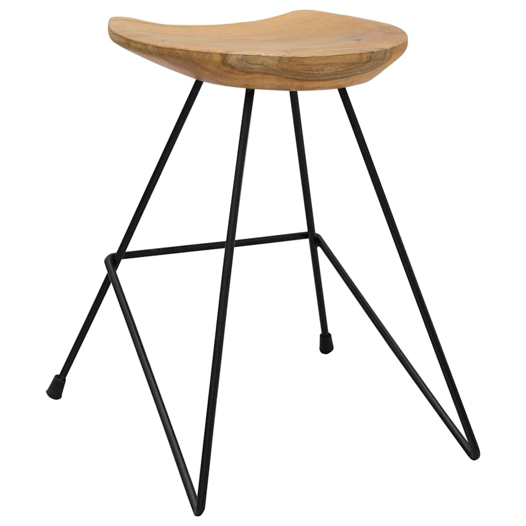 Stools, 2 pcs., solid teak wood