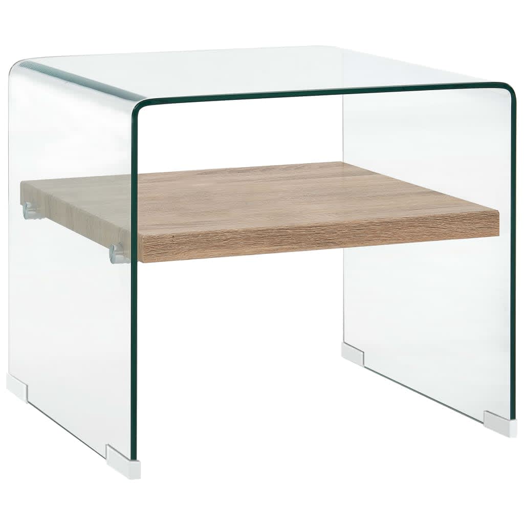 Coffee table, clear, 53x50x45cm, tempered glass