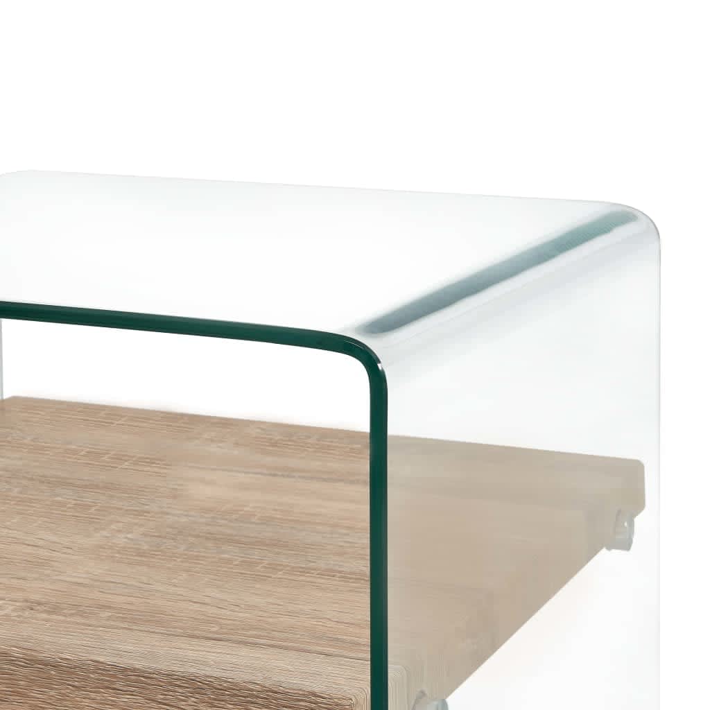 Coffee table, clear, 53x50x45cm, tempered glass