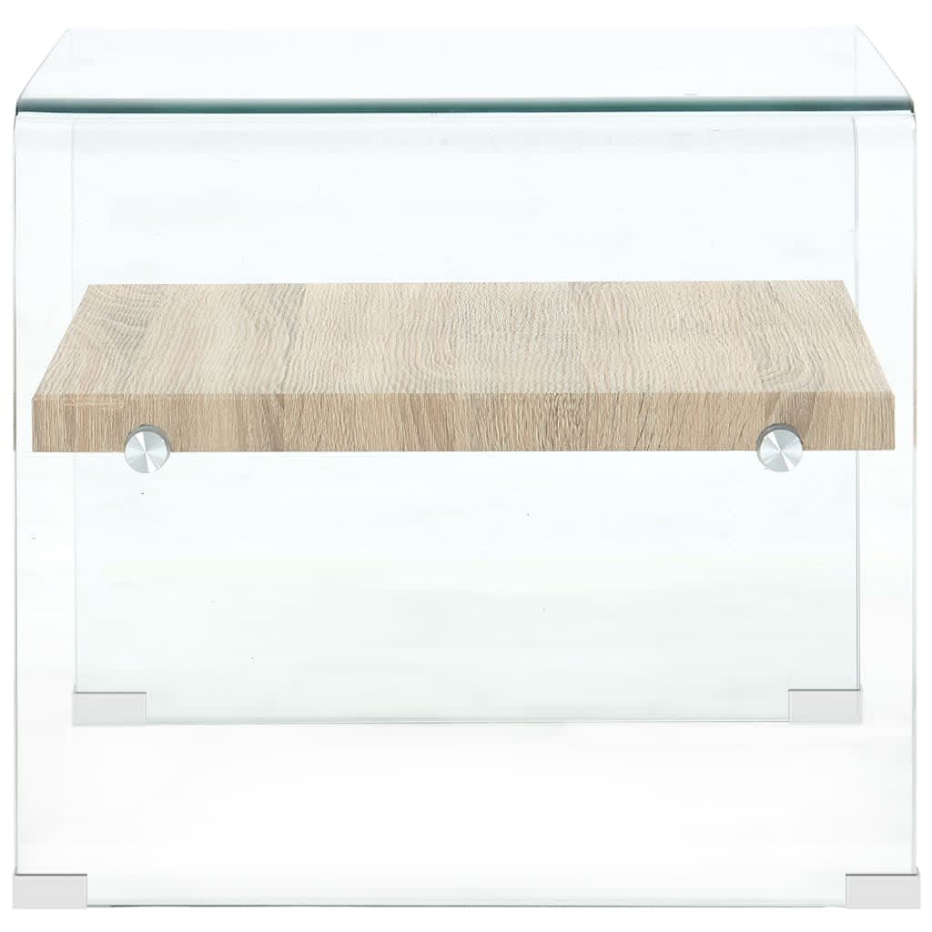 Coffee table, clear, 53x50x45cm, tempered glass