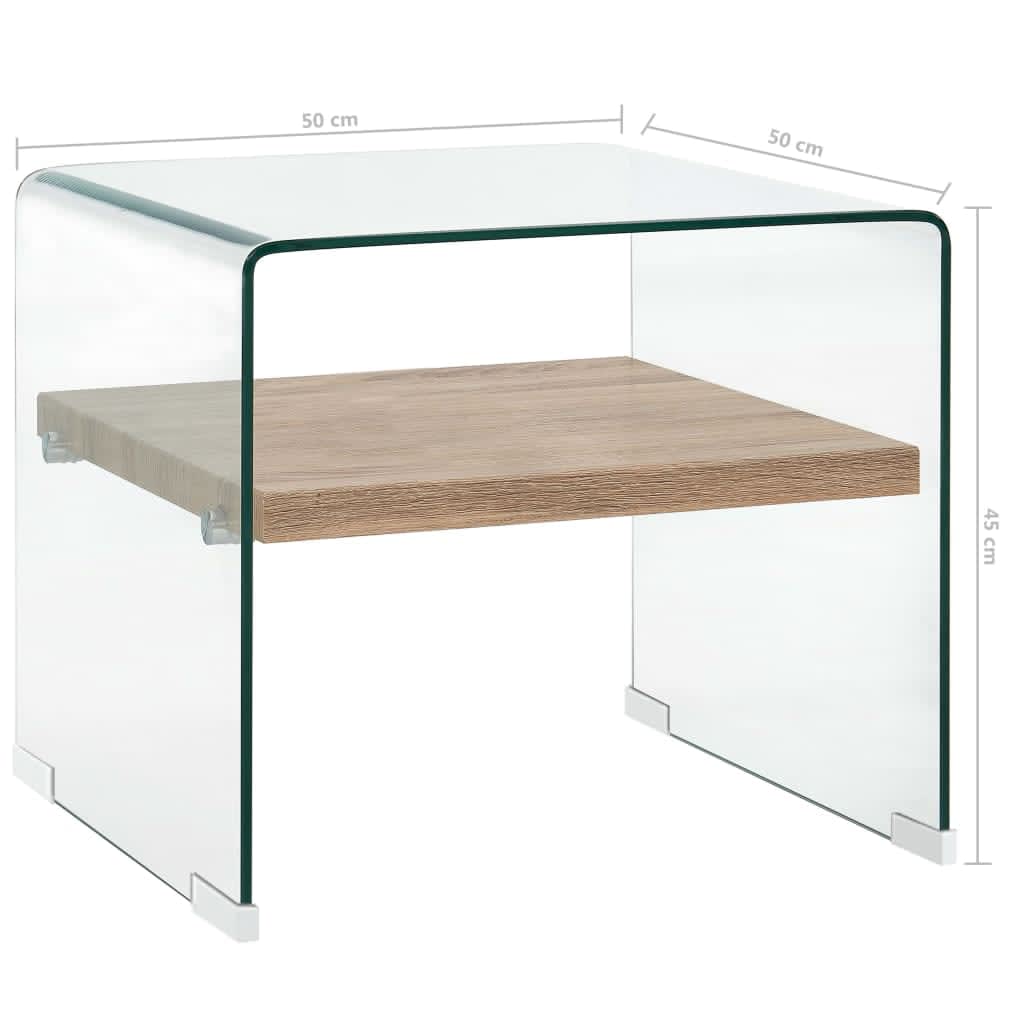 Coffee table, clear, 53x50x45cm, tempered glass