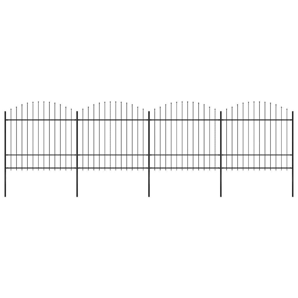 Sodo tvora su iešmeliais, plienas, 714,5x175 cm, juoda