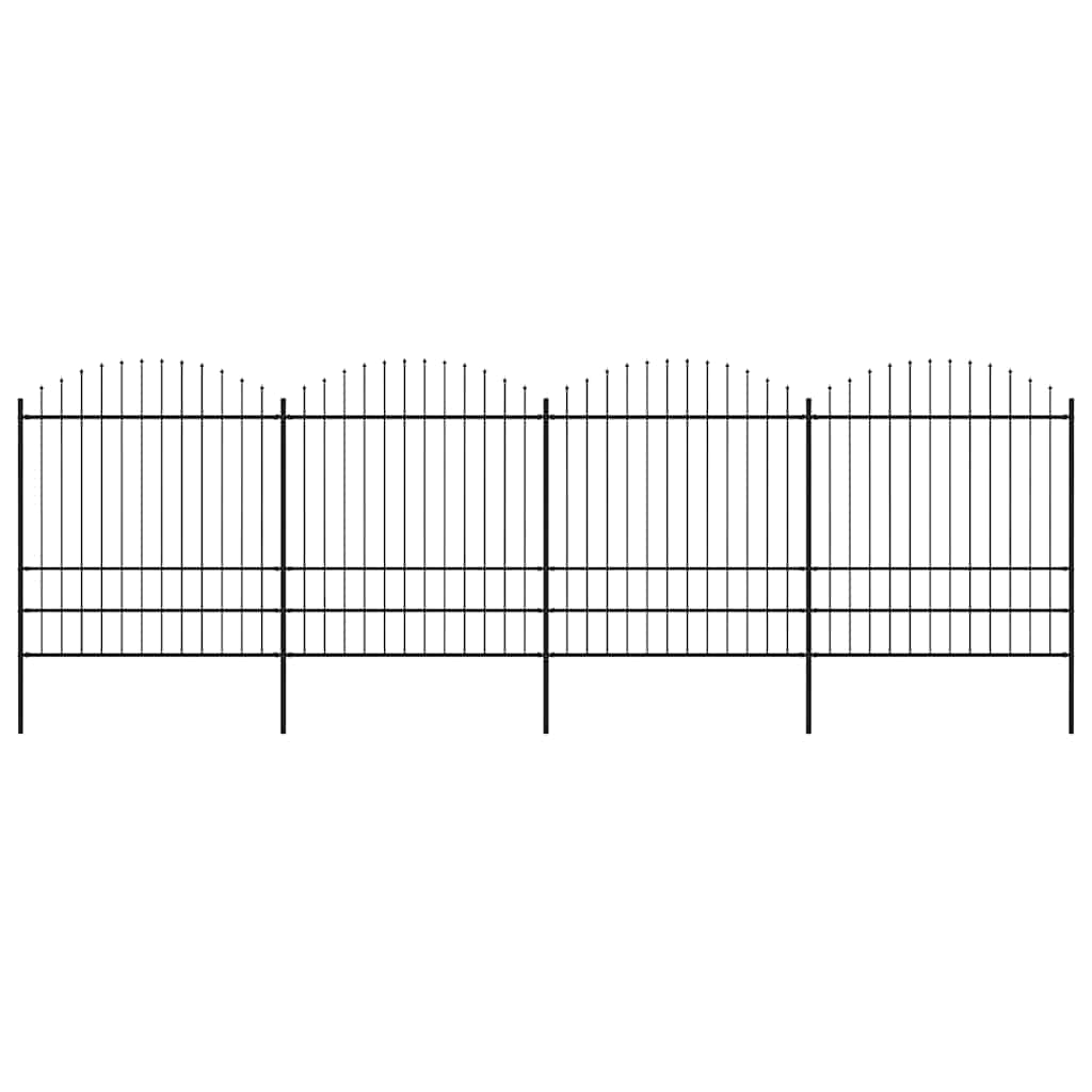 Sodo tvora su iešmeliais, plienas, 714,5x200cm, juoda