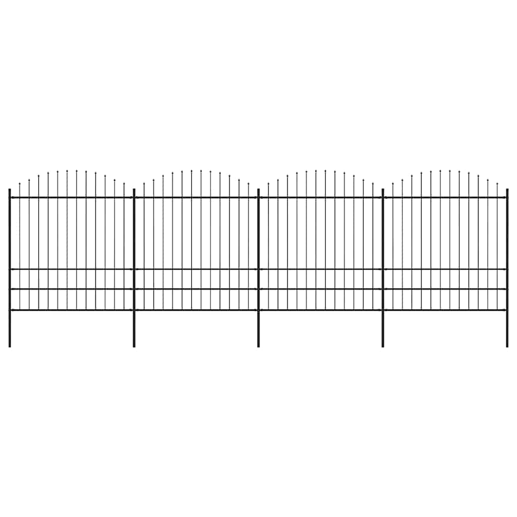 Sodo tvora su iešmeliais, plienas, 714,5x200cm, juoda