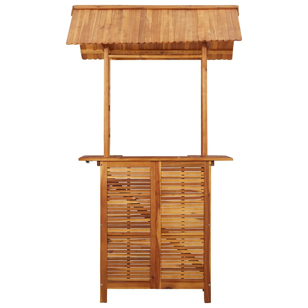 Lauko baro stalas su stogeliu, 113x106x217cm, akacijos masyvas