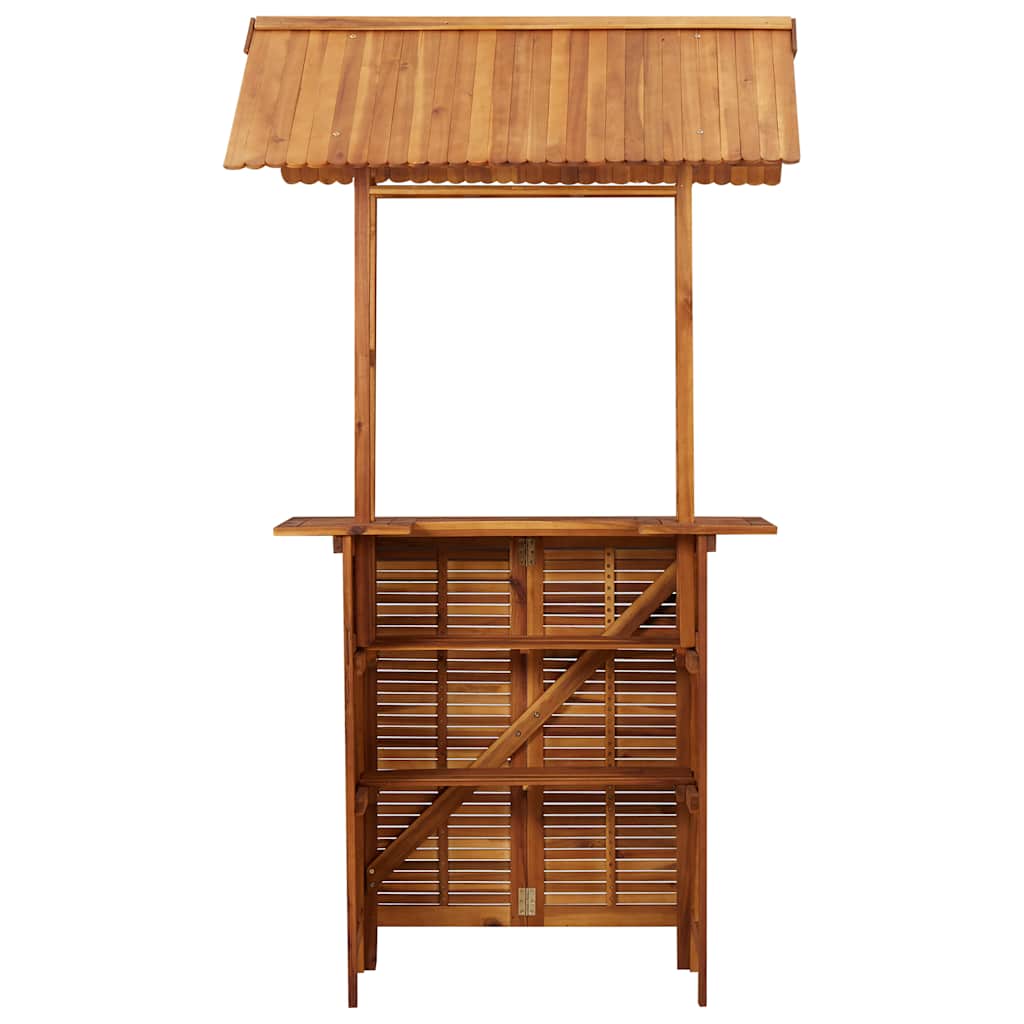 Lauko baro stalas su stogeliu, 113x106x217cm, akacijos masyvas