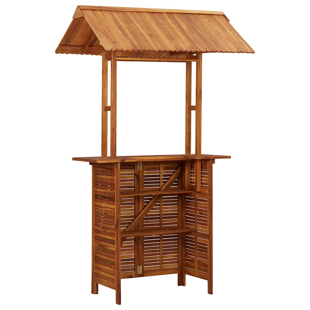Lauko baro stalas su stogeliu, 113x106x217cm, akacijos masyvas