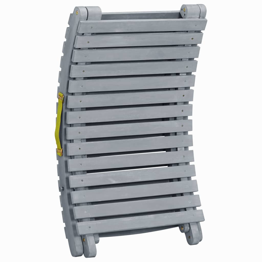 Sun lounger, whitewashed grey, solid acacia