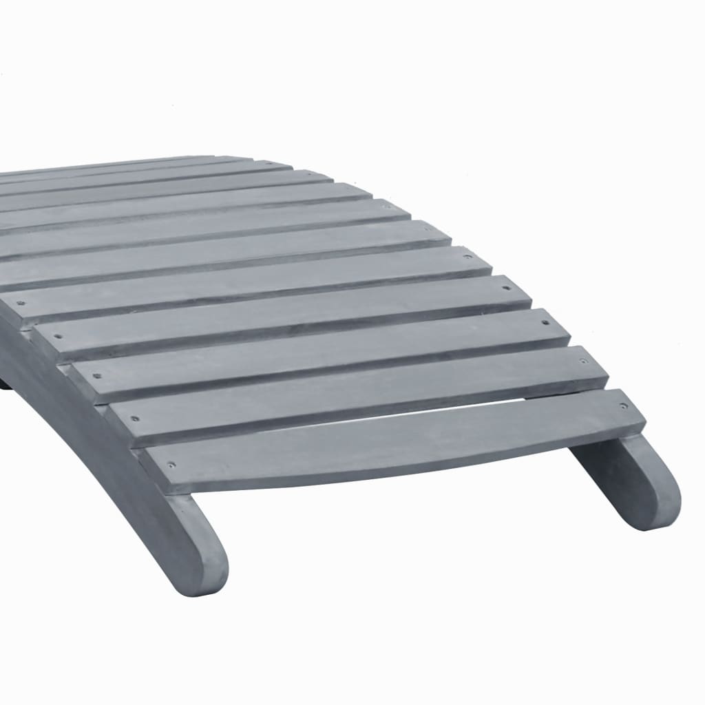 Sun lounger, whitewashed grey, solid acacia