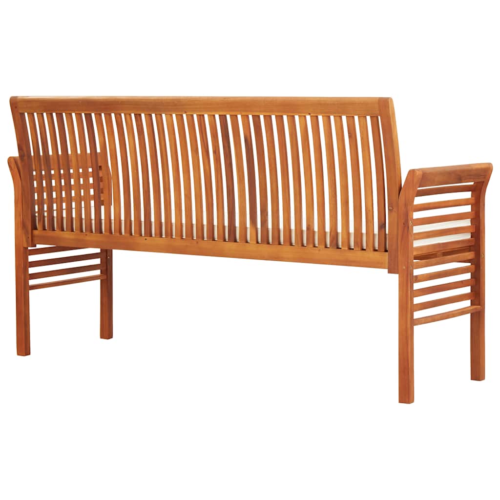 Trivietis sodo suoliukas su čiužinuku, 150cm, akacijos masyvas