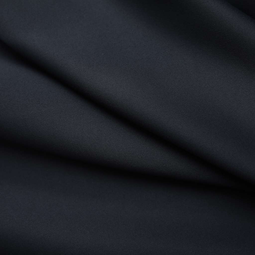 Naktinės užuolaidos su kabliukais, 2vnt., juodos, 140x175cm
