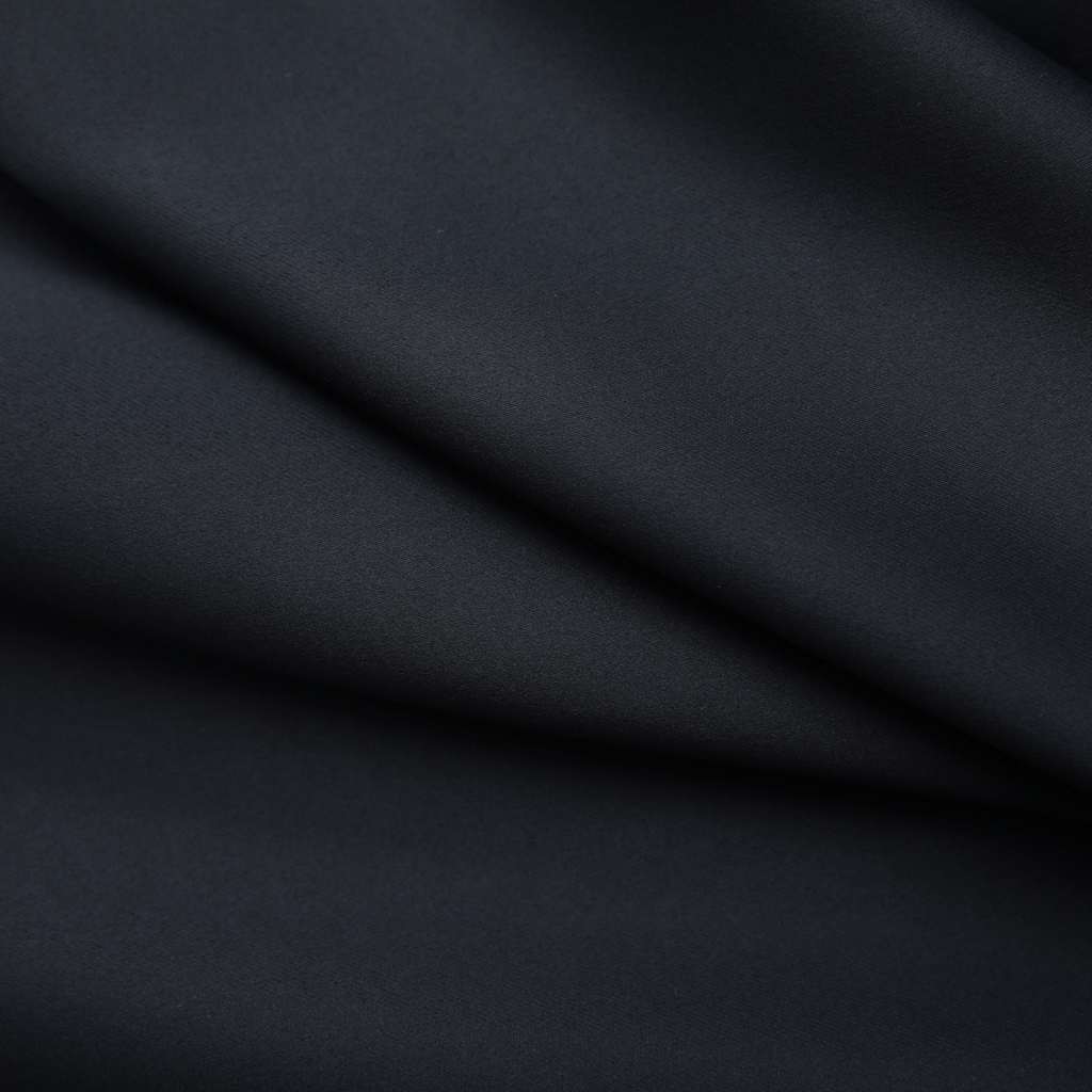 Naktinės užuolaidos su kabliukais, 2vnt., juodos, 140x225cm