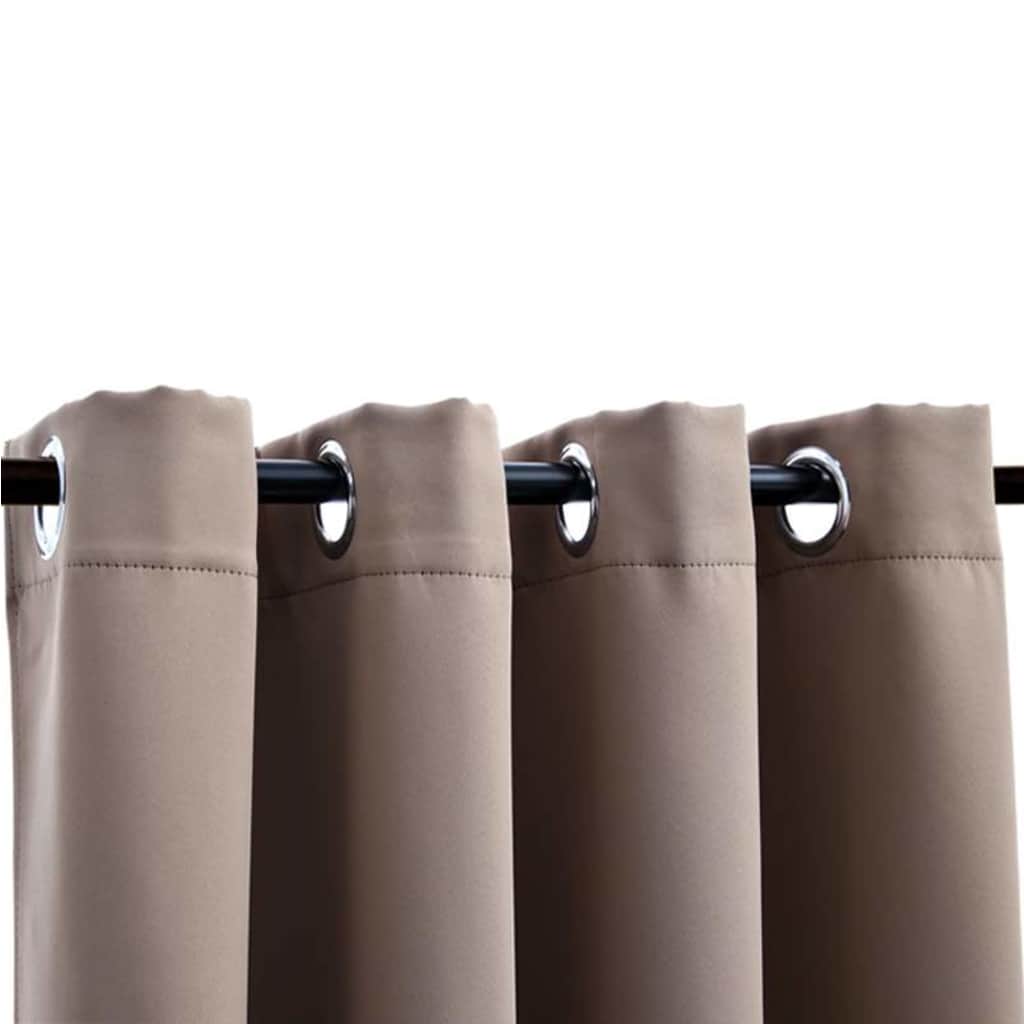 Eyelet blackout curtains, 2 pcs., taupe, 140x225cm