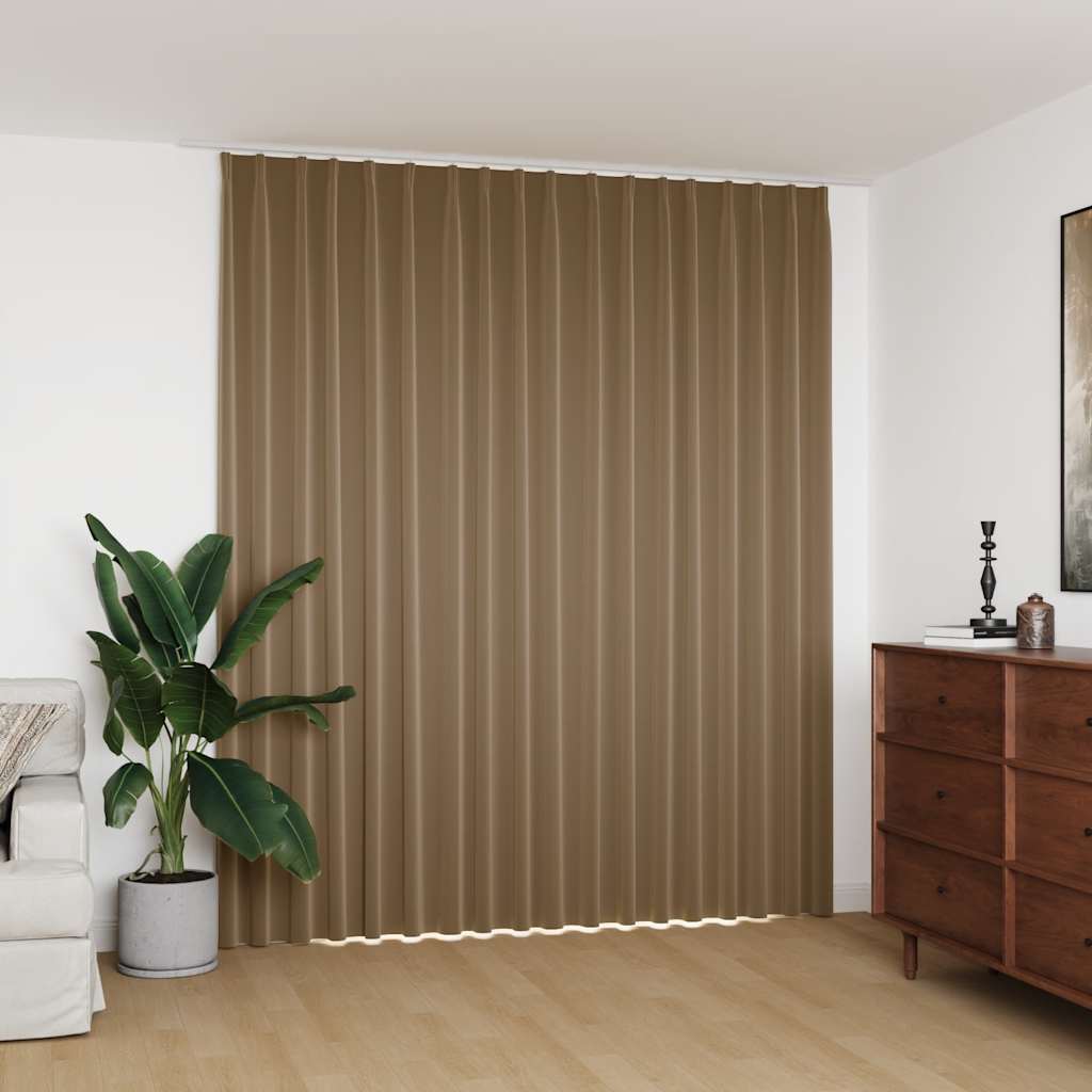 Blackout curtain with hooks, taupe, 290x245cm