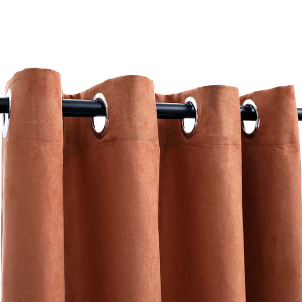 Ring top night curtains, 2 pcs., rust, 140x175cm