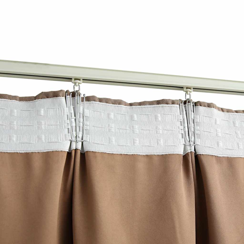 Blackout curtains with hooks, 2 pcs, taupe, 140x175cm
