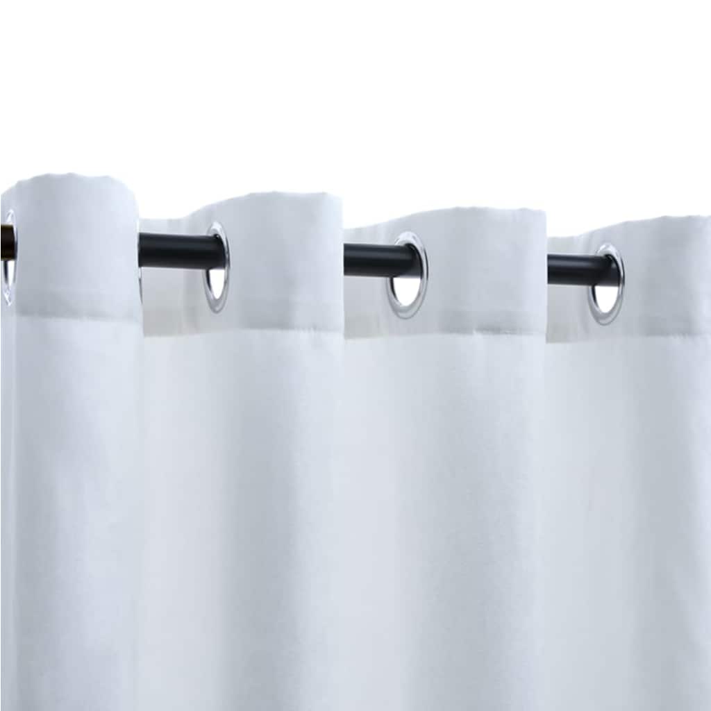 Night curtains with rings, 2 pcs, off-white, 140x225cm