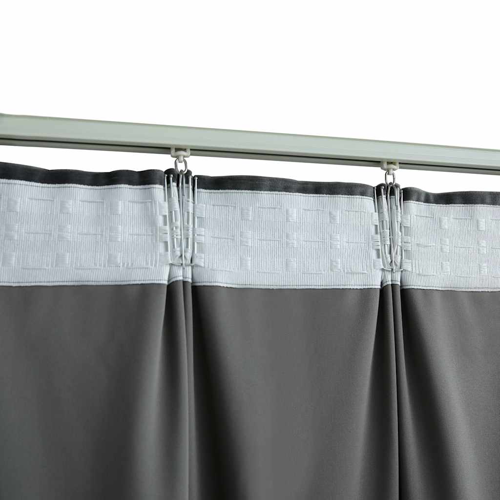 Curtains, 2 pcs., anthracite, 140x225cm, velvet