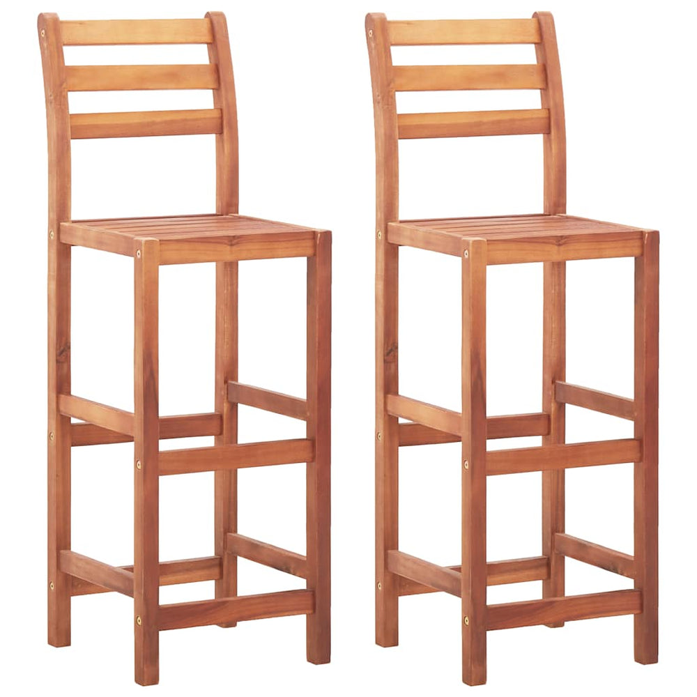 Bar stools, 2 pcs, solid acacia wood
