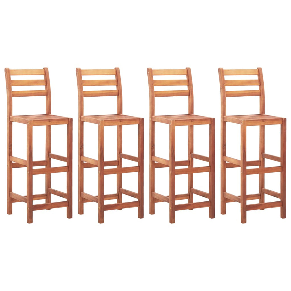 Bar stools, 4 pcs, solid acacia wood