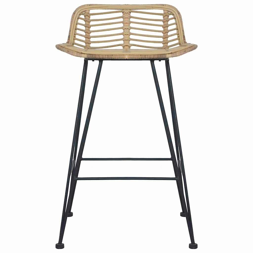 Bar stools, 2 pcs, natural color, rattan