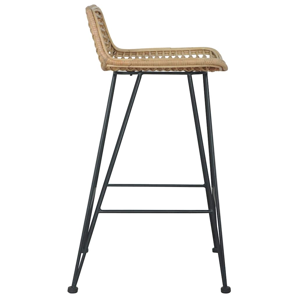 Bar stools, 2 pcs, natural color, rattan
