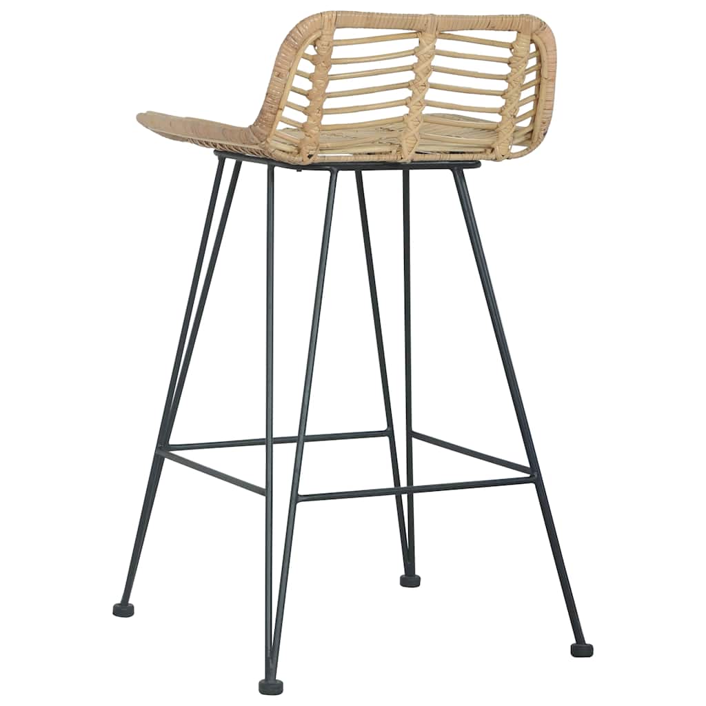 Bar stools, 2 pcs, natural color, rattan