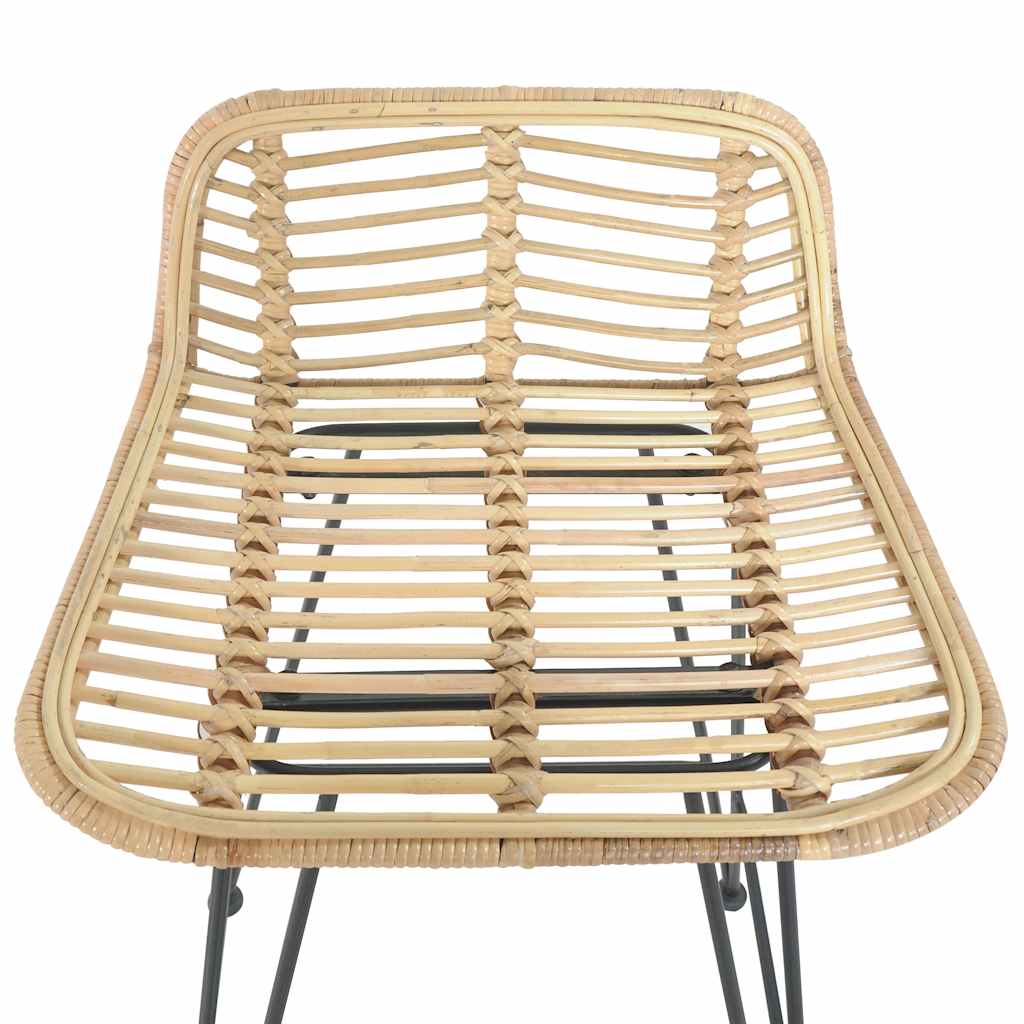 Bar stools, 2 pcs, natural color, rattan