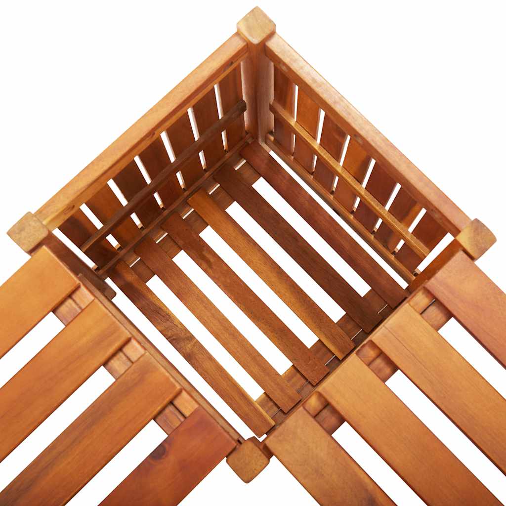 Corner garden bench with planter, 117x117x40cm, acacia