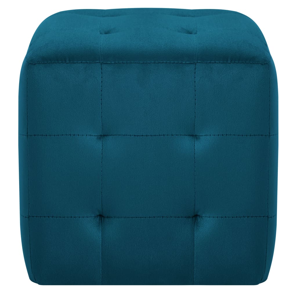 Pufi, 2 gab., zili, 30x30x30 cm, samts (249016)