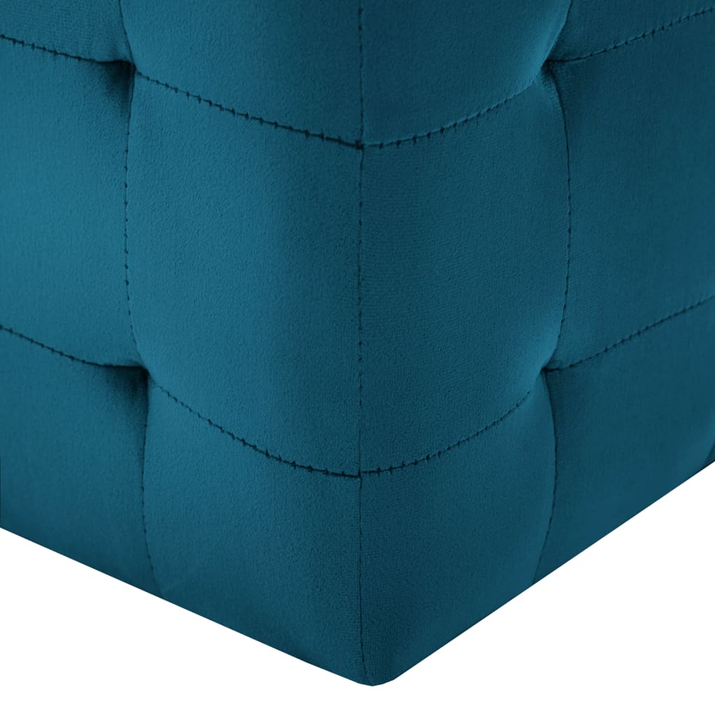 Pufi, 2 gab., zili, 30x30x30 cm, samts (249016)