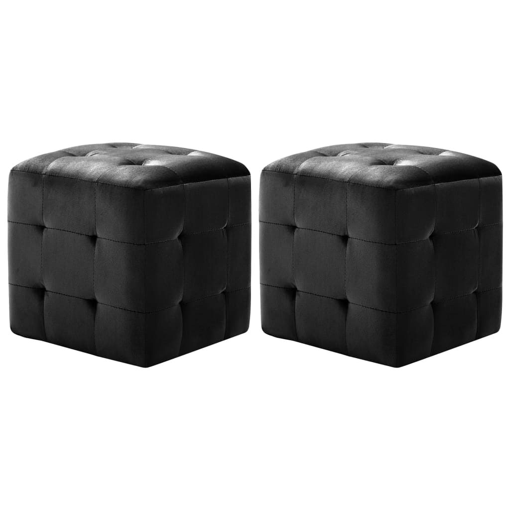 Pufs, 2 gab., melns, 30x30x30cm, samts (249018)