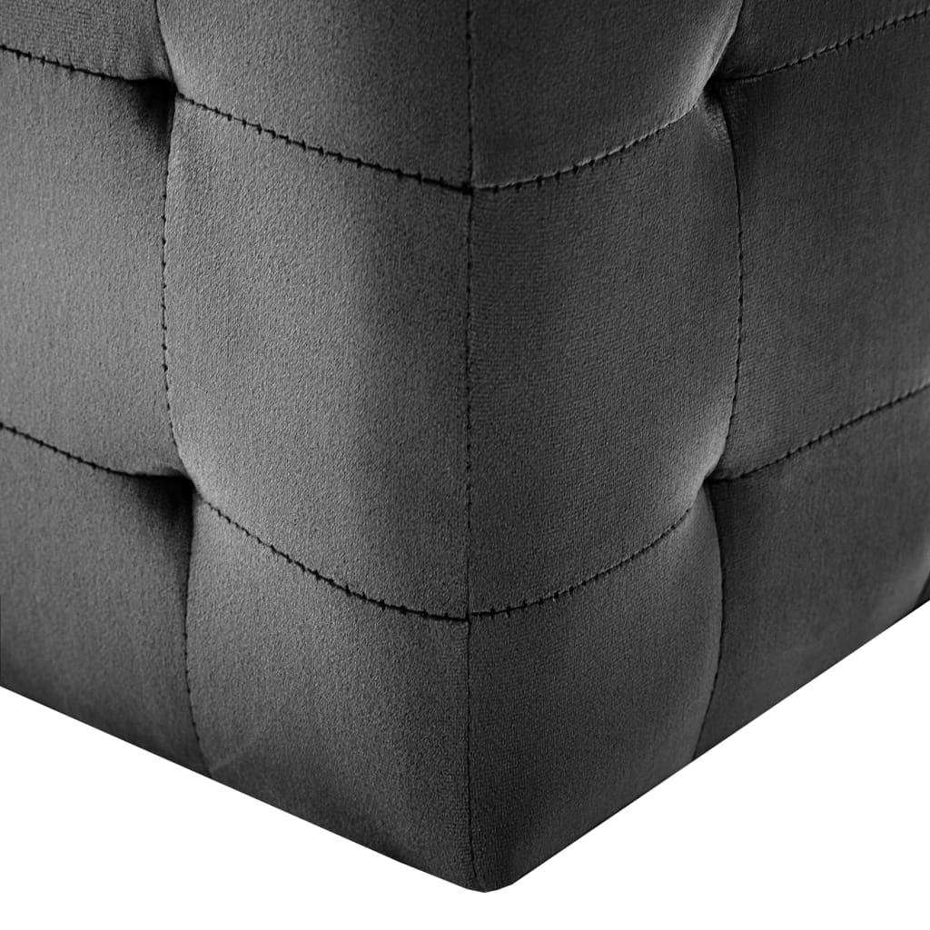 Pufs, 2 gab., melns, 30x30x30cm, samts (249018)