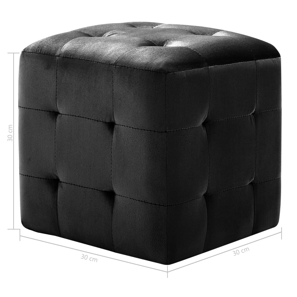 Pufs, 2 gab., melns, 30x30x30cm, samts (249018)