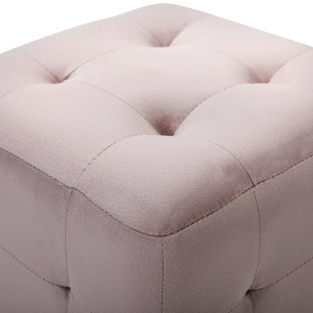 Ottomans, 2 pcs, pink, 30x30x30 cm, velvet (249020)
