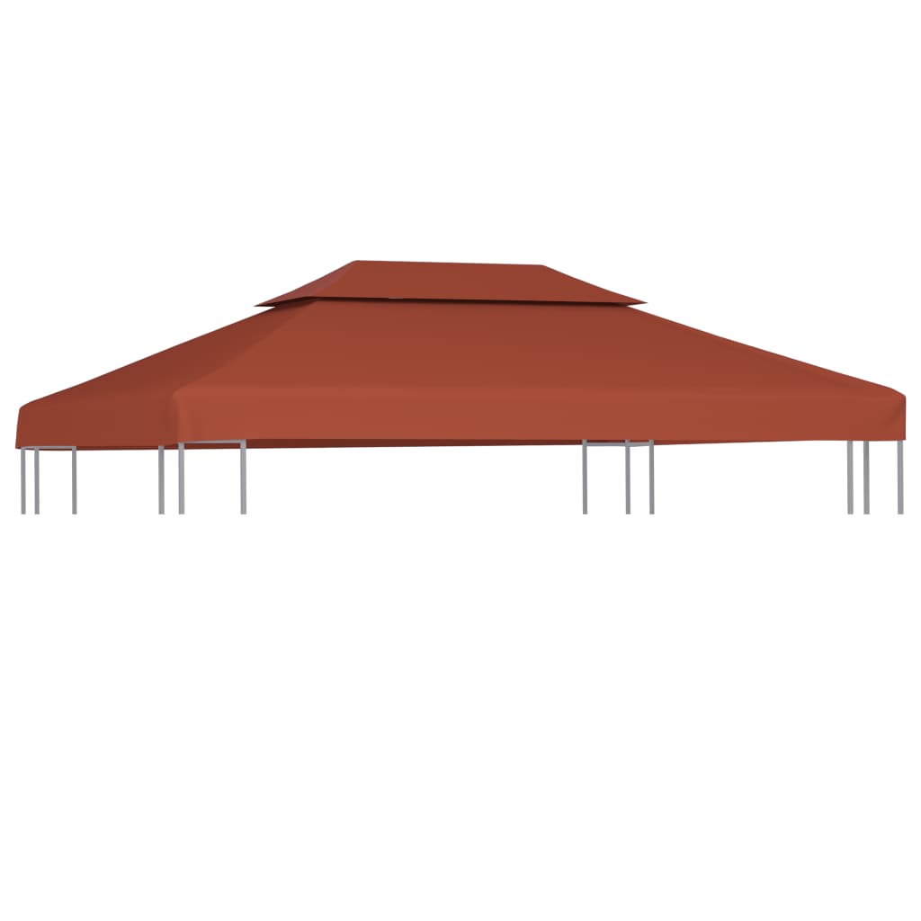 Gazebo canopy, 2-tier, terracotta, 4x3m, 310 g/m²