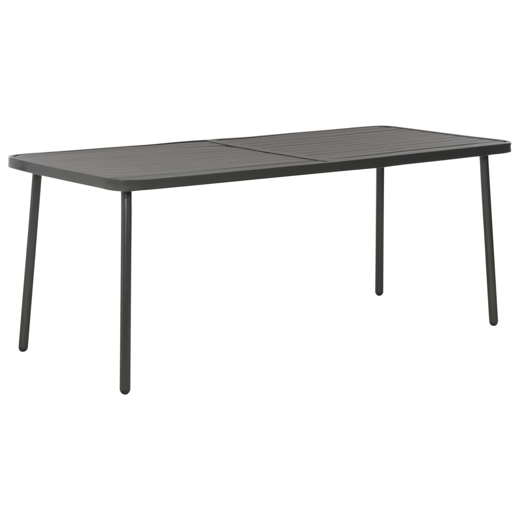 Sodo stalas, tamsiai pilkos spalvos, 180x83x72cm, plienas