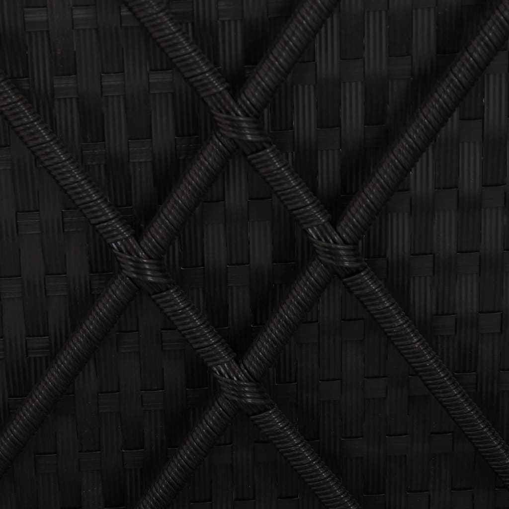Sun lounger with mattress, black, polyrattan