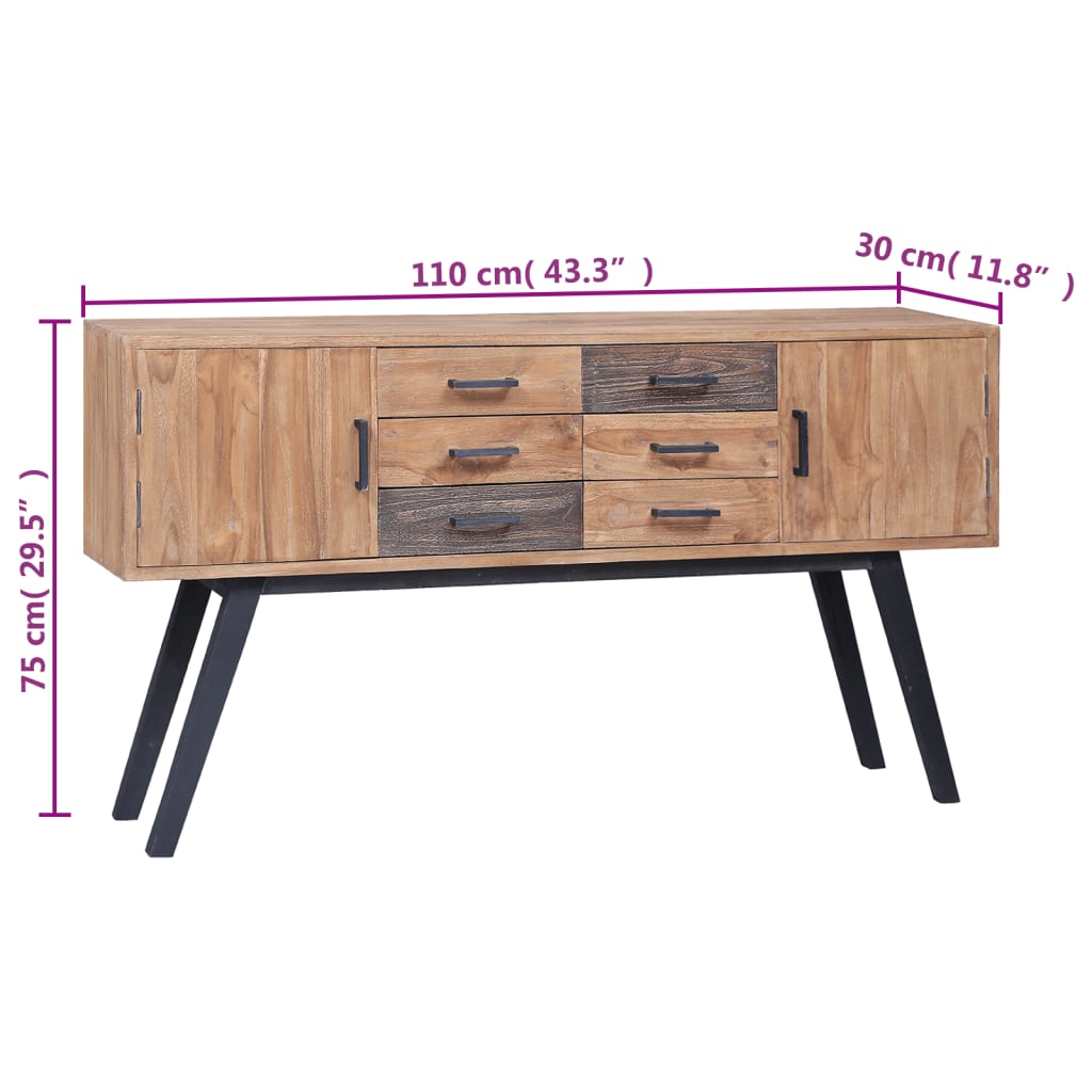 Sideboard, 110x30x75cm, solid teak wood