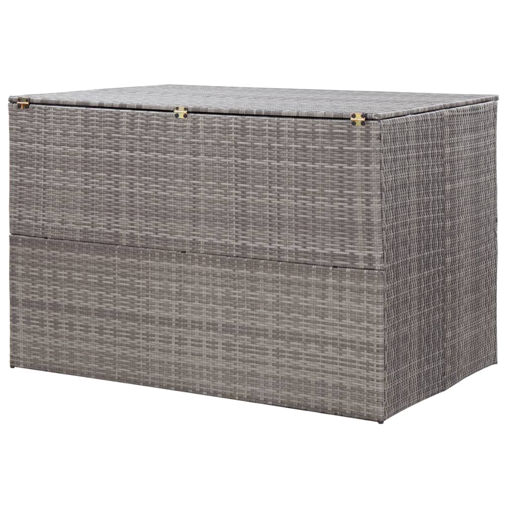 Garden storage box, grey, 150x100x100cm, poly rattan