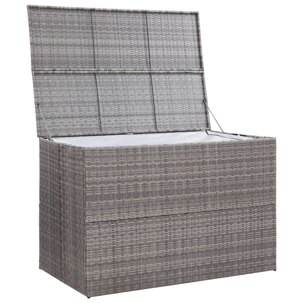 Garden storage box, grey, 150x100x100cm, poly rattan